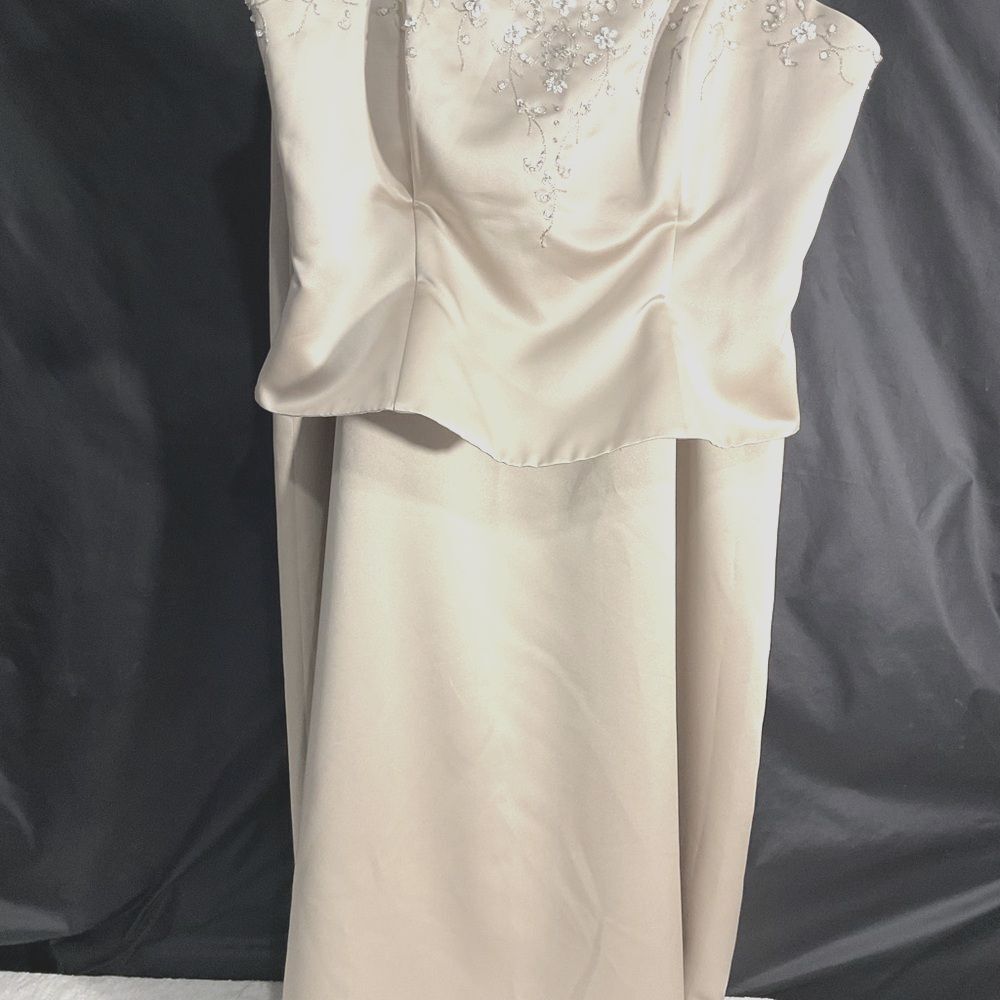 Impressions Cream Strapless Embellished Gown